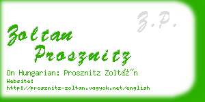 zoltan prosznitz business card